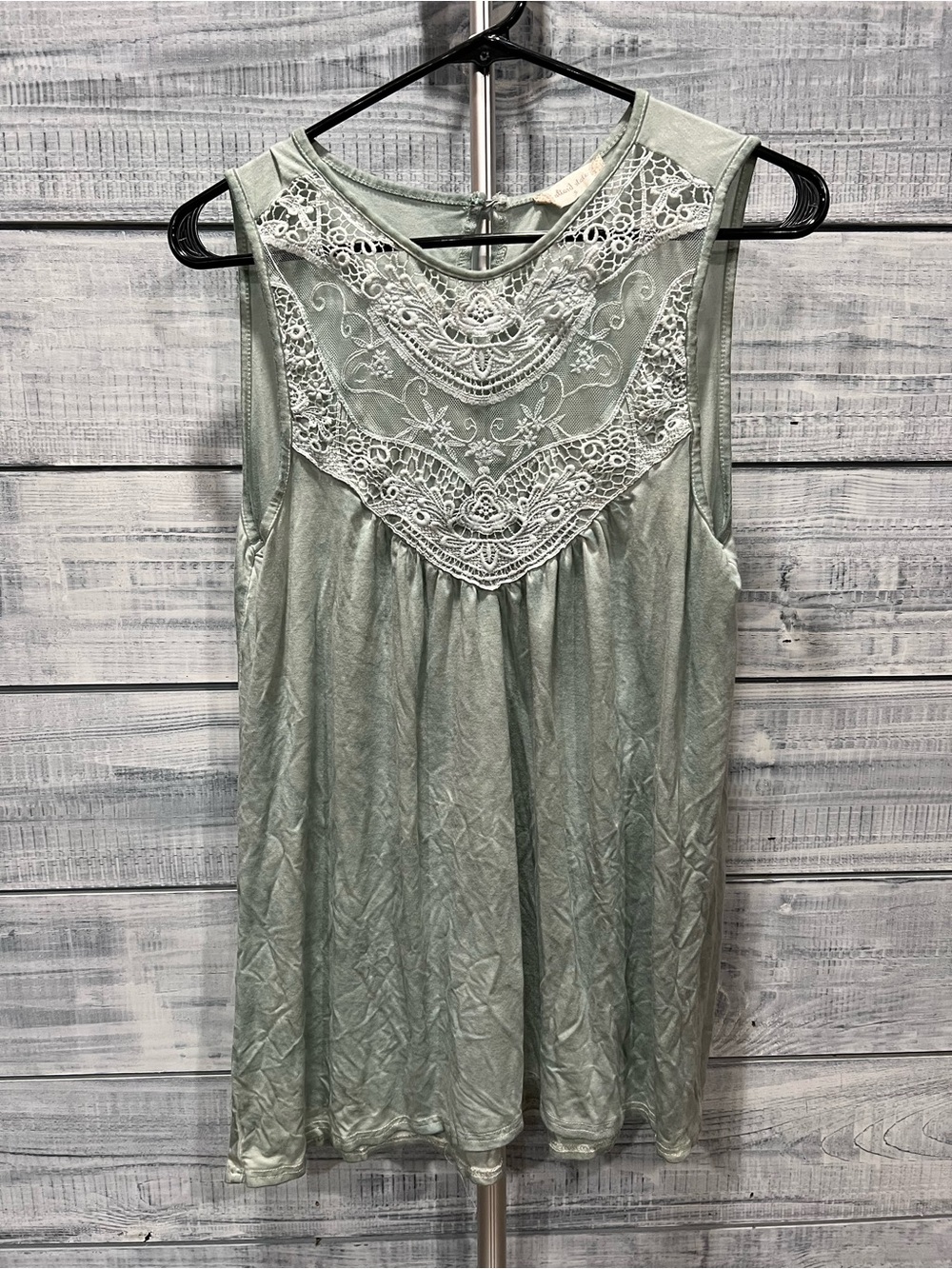 Altar'd State Sage Green Lace Yoke Tank